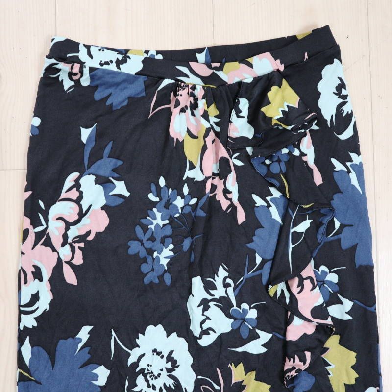 ETRO スカート ETRO エトロ フラワー柄 レーヨン フリフリ スカート 44 マルチ