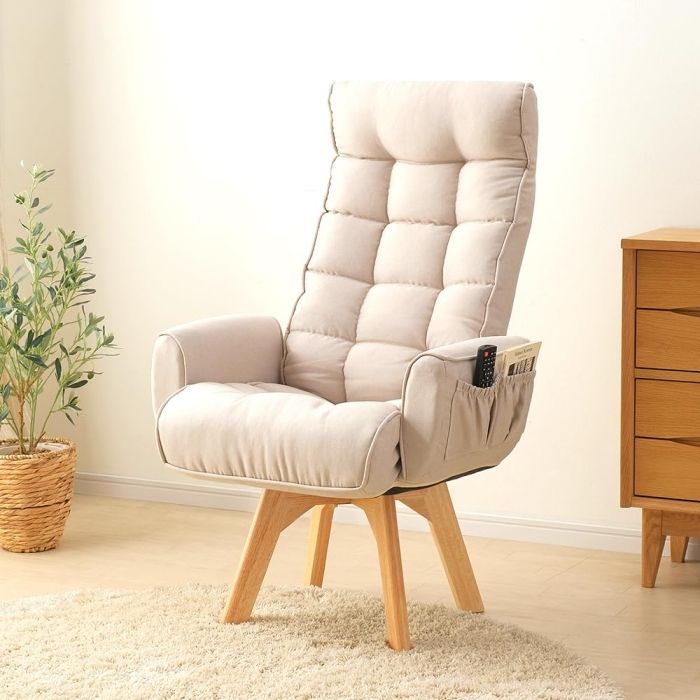 5営業日で発送 IRISOHYAMA アイリスオーヤマ 回転ファブリックチェア ハイバック FACN-KHB アイボリー