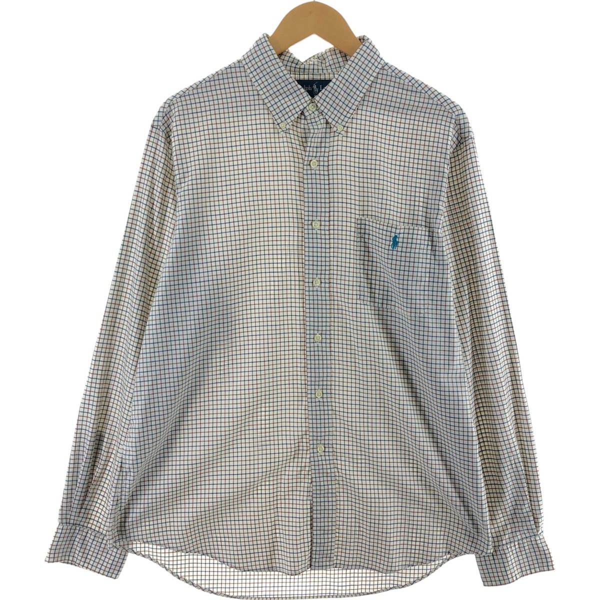 古着 ラルフローレン Ralph Lauren CUSTOM FIT 長袖 ボタンダウンチェックシャツ メンズXL相当/eaa505736