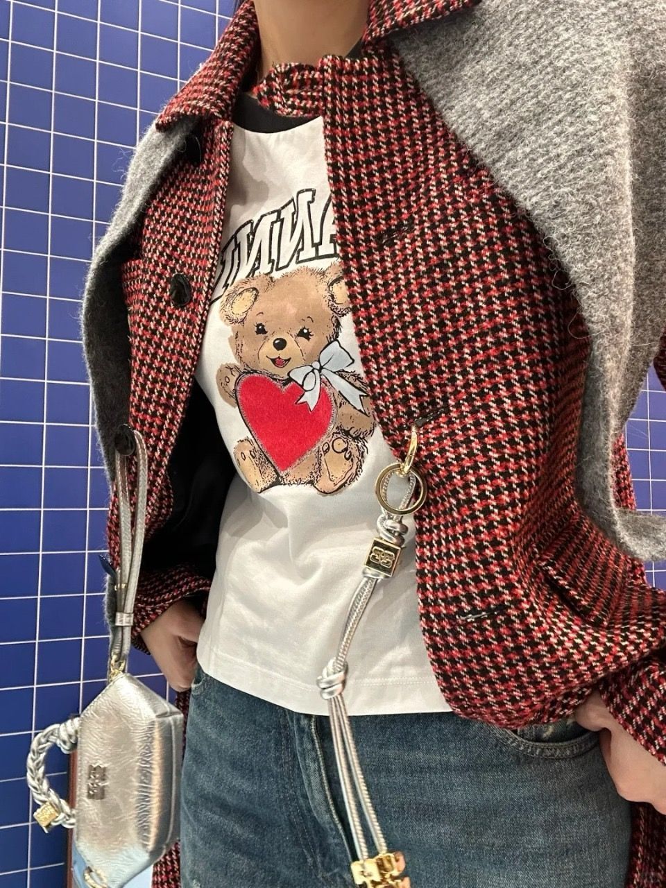 GANNI 関税込 ベーシックジャージーベア スモールTシャツ GANNI ガニー Tシャツ 半袖 レディース ベーシック ジャージー