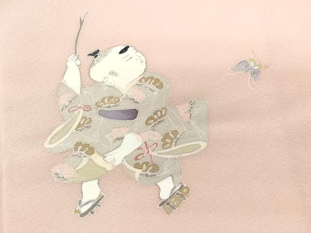 平和屋着物●訪問着　童子遊び花文　正絹　逸品　CAAY2946vf 平和屋着物○訪問着 童子遊び花文 正絹 逸品 CAAY2946vf