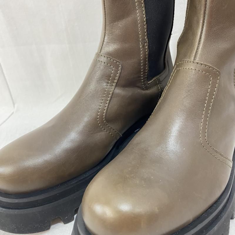 ZARA ザラ ブーツ サイドゴアブーツ/ブラウン/36/24.5cm/レザー