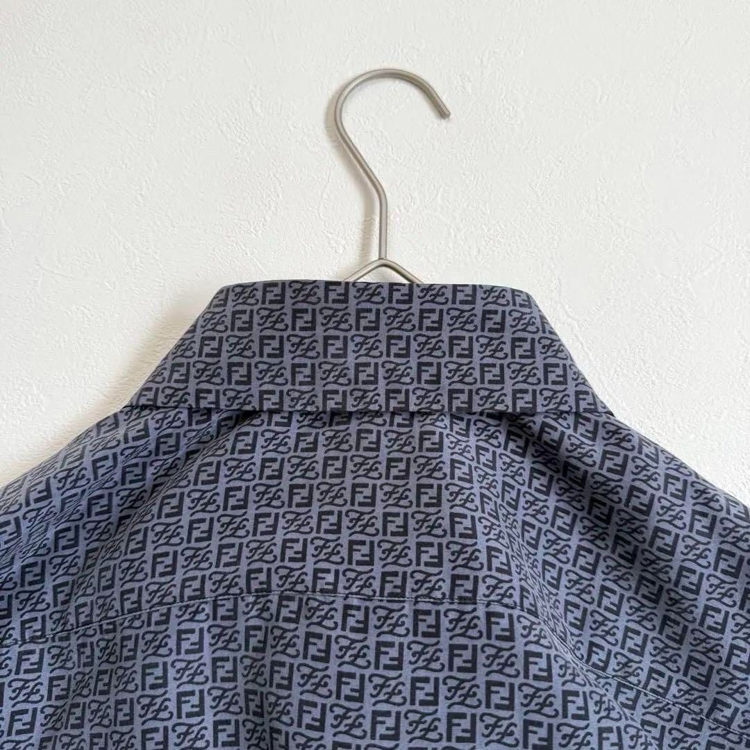 美品✨FENDI フェンディ ズッカ柄 FF柄 シルク 絹 長袖シャツ M 美品✨FENDI フェンディ ズッカ柄 FF柄 シルク 絹 長袖シャツ M