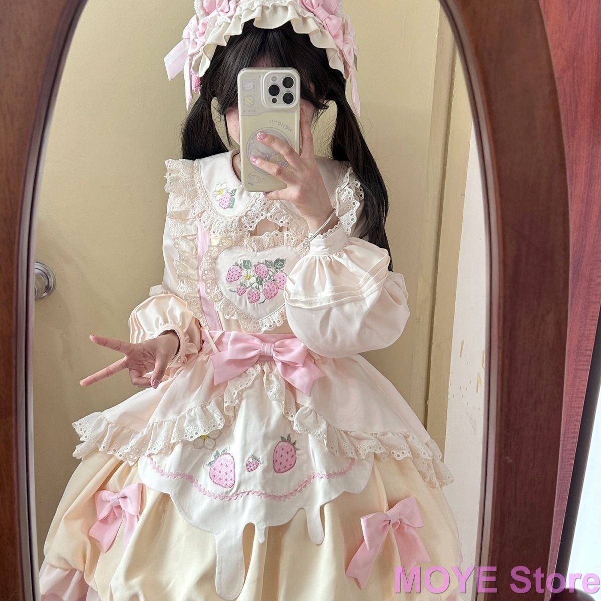 苺柄 ロリータワンピース