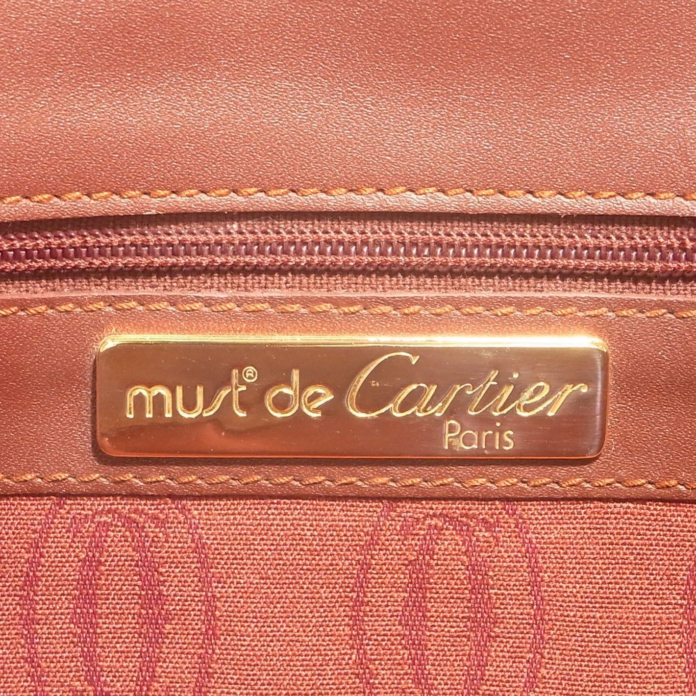 美品 Cartier カルティエ クラッチバッグ レッド 19×35×4cm - リ