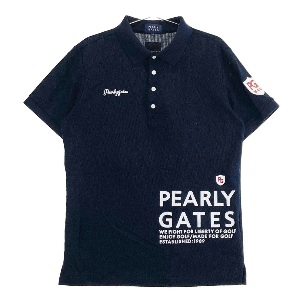 Lサイズ PEARLY GATES ゴルフウェア ポロシャツ ネイビー PEARLY GATES パーリーゲイツ 半袖ポロシャツ ネイビー 30周年