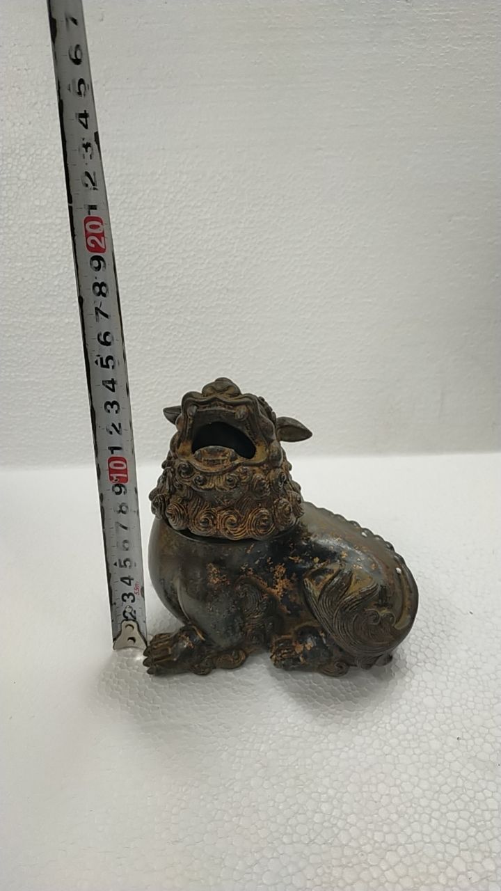 古銅 童子 乗ったり香炉 象 置物