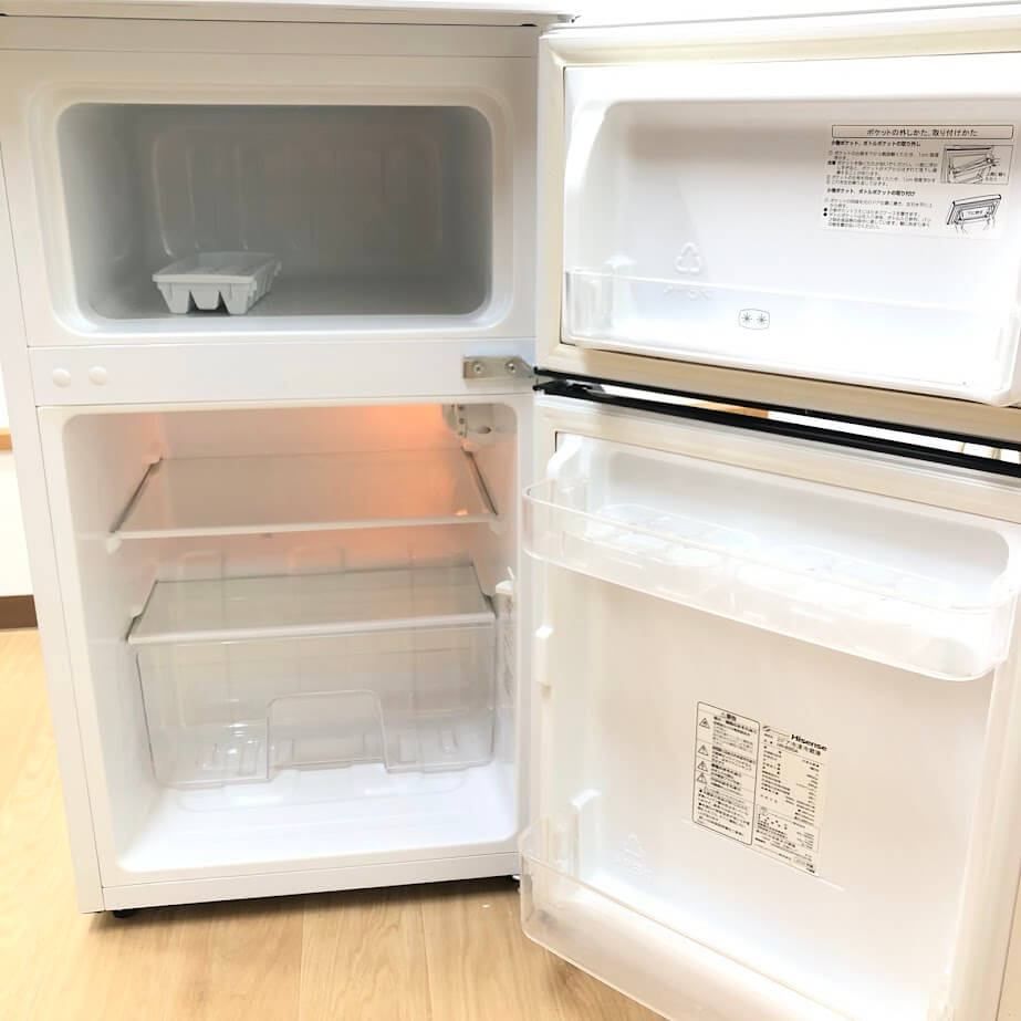 ss7727 【中古】 ハイセンス 冷蔵庫 93L HR-B95A ホワイト 2ドア