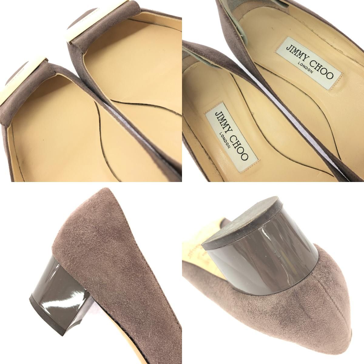 Jimmy choo ジミーチュウ スウェード パンプス サイズ39 24.5 JIMMY CHOO ジミーチュウ バックルロゴパンプス/スウェード 表記