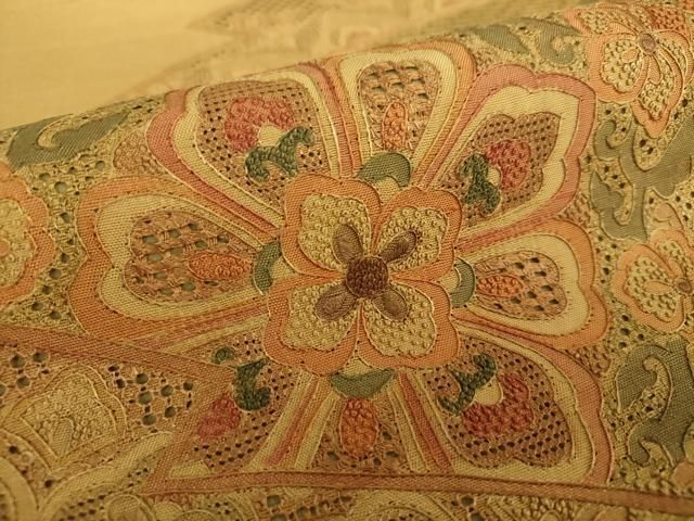 平和屋着物○中国三大刺繍 スワトウ相良刺繍 汕頭相良刺繍 総刺繍 太鼓