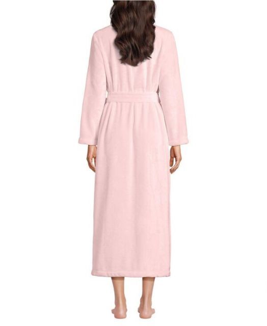 ランズエンド レディース ナイトウェア アンダーウェア Women s Cozy Plush Long Wrap Robe Sea salt pink