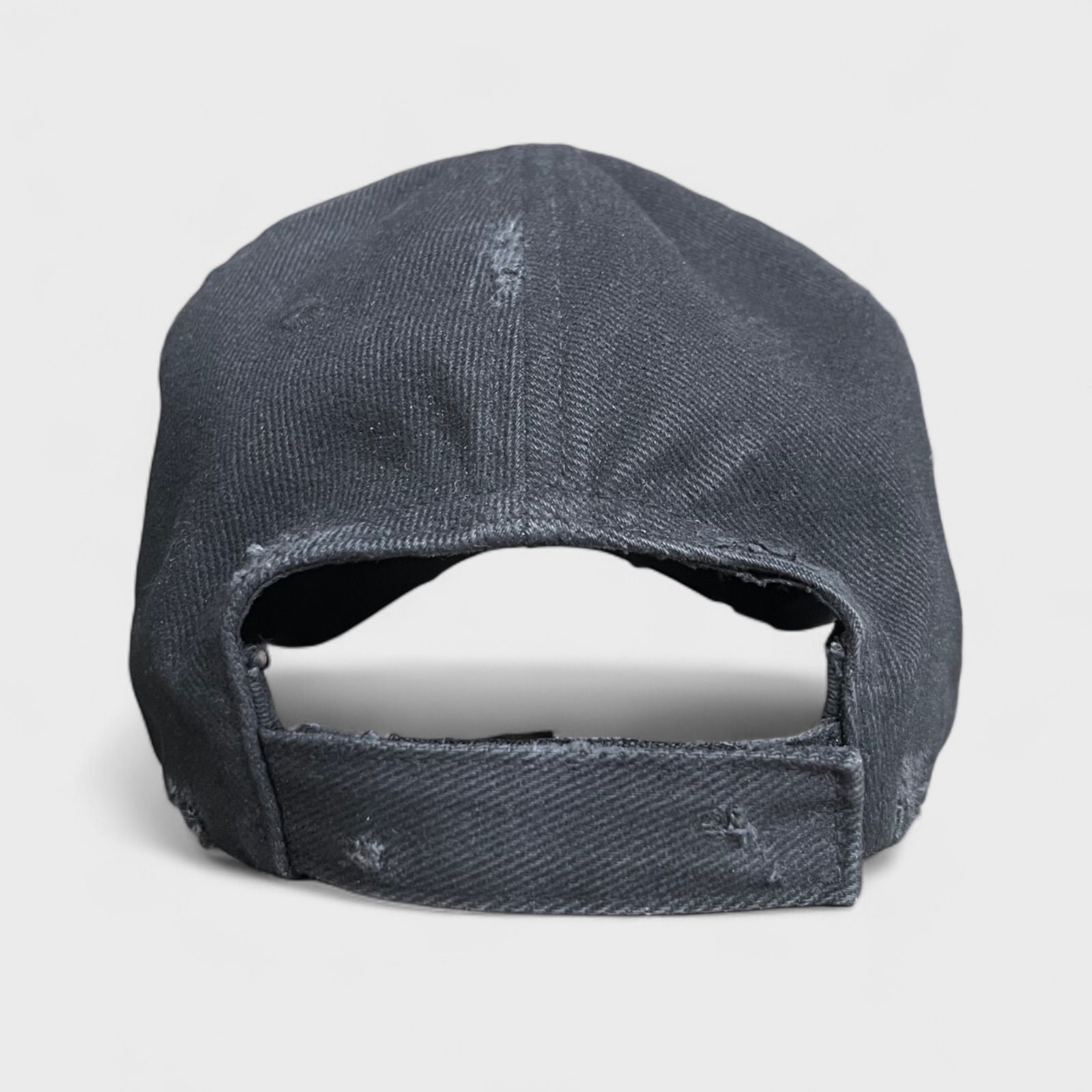 BALENCIAGA バレンシアガ LOGO VISOR キャップ ダメージ加工 ブラック