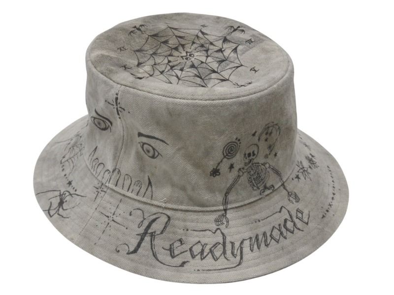 READYMADE×Dr. WOO レディメイド ドクターウー BUCKET HAT TATOO バケットハット 23AW REDW-CO-WH-00-00-03 グレー 4b006738cfzs