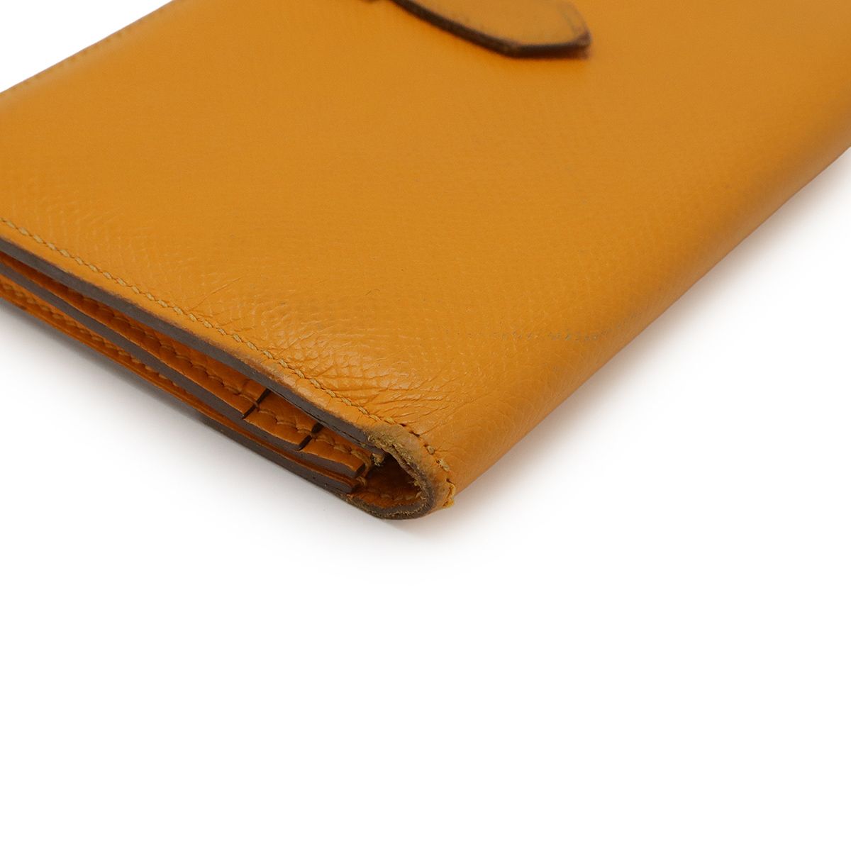 HERMES エルメス ベアンスフレ A刻印 イエロー レザー 二つ折り財布