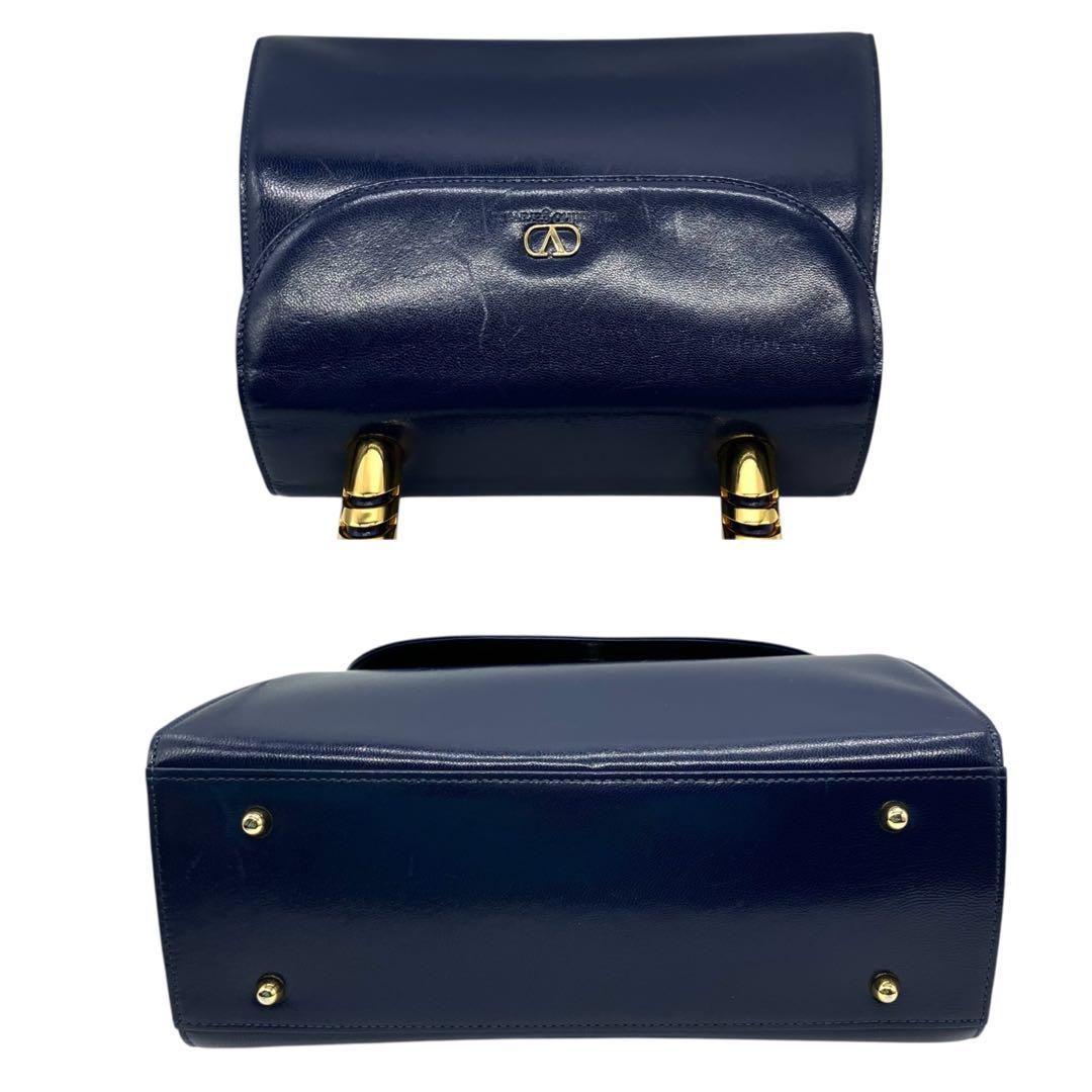 良品 2140 VALENTINOハンドバッグ フォーマルバッグ レザー 青 良品 2140 VALENTINOハンドバッグ フォーマルバッグ レザー 青