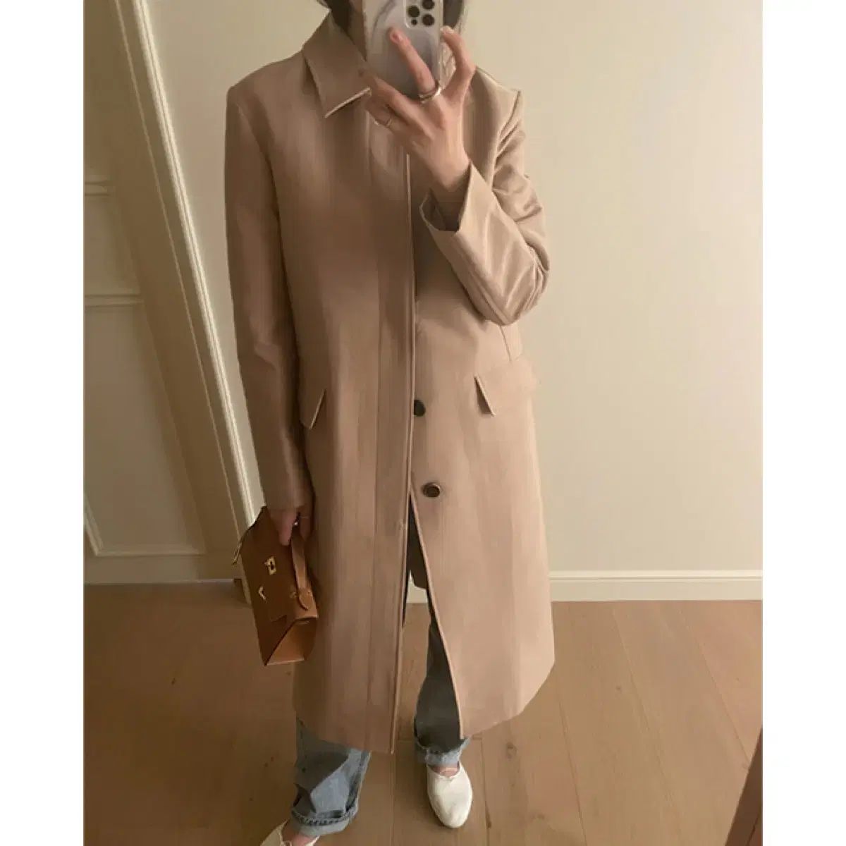 Maybebaby メイビーベイビー Dearest フラップ ポケット ベージュ トレンチ コート