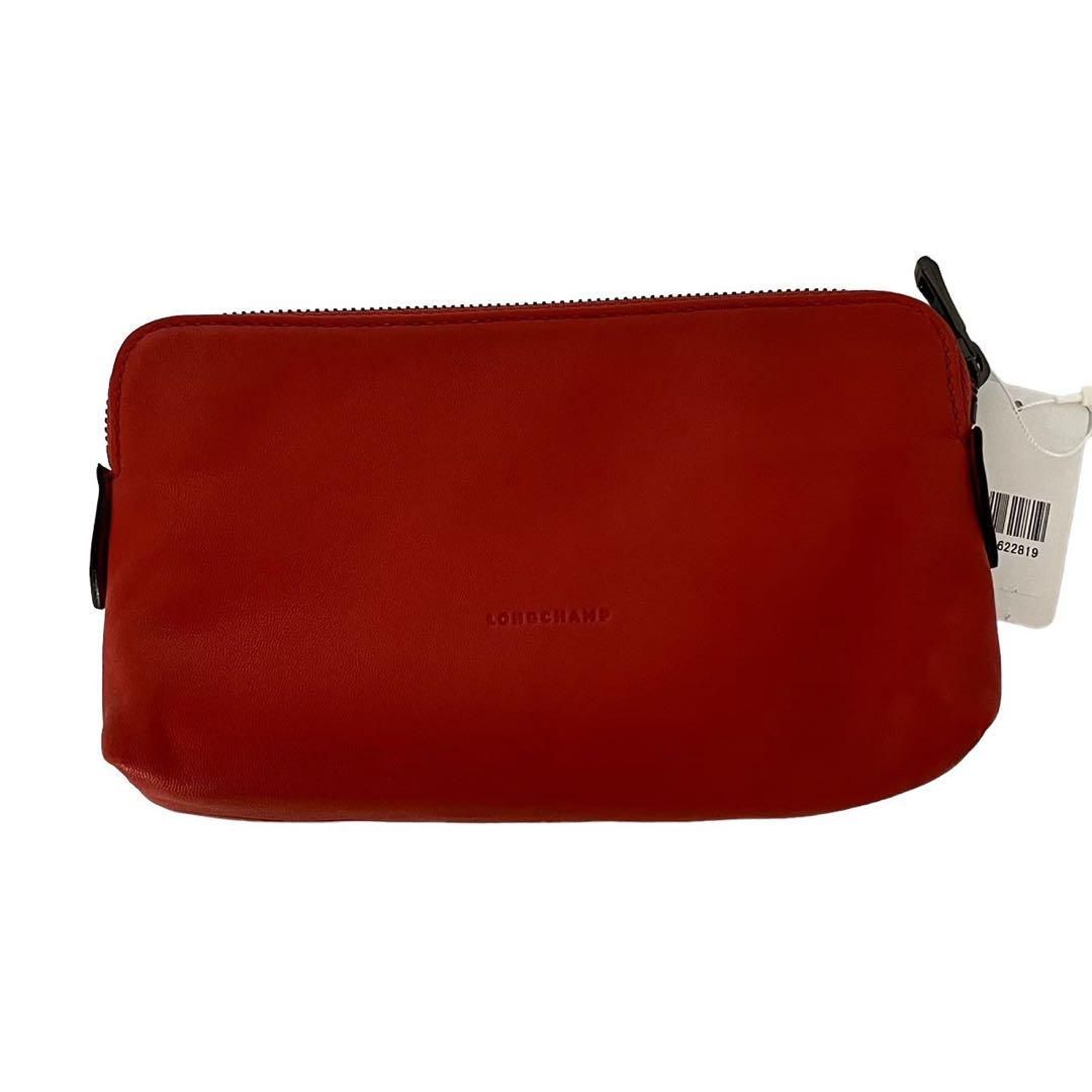 LONGCHAMP ロンシャン セカンドバッグ ポーチ キャンバス レザー