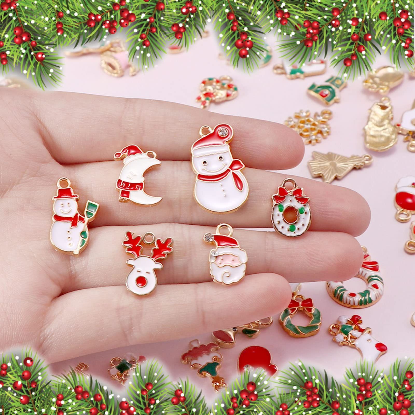 ramuクリスマスアクセサリー【イヤリング】ハンドメイドアクセサリー Amazon | SUNNYCLUE 【輝くクリスマス】 10対 クリスマス ピアス