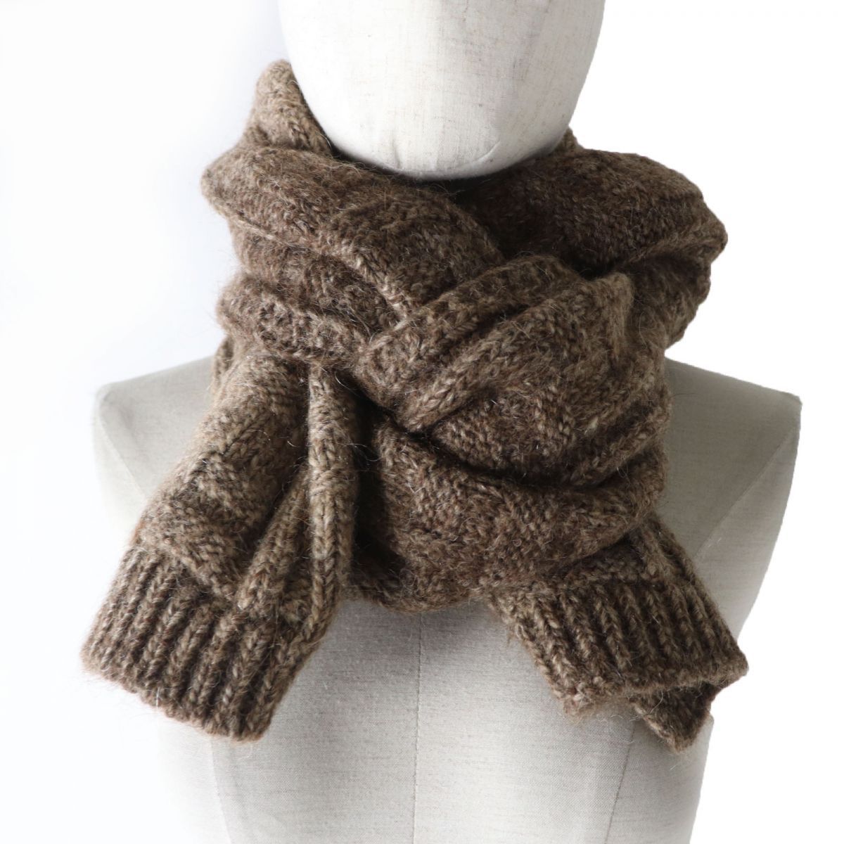 極美品☆FENDI フェンディ ズッカ柄編み アルパカ×モヘア混