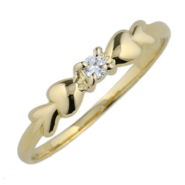 k10 ゴールド 一粒石 ハート リング コレクション ダイヤモンド リング