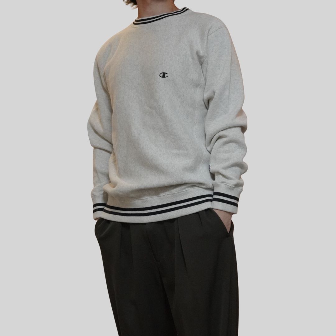 【入手困難】Champion クイニピアック大学 スウェット 前V アメカジ L チャンピオン リバースウィーブ スウェット L ライトグレー 00s