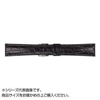 MIMOSA(ミモザ) 時計バンド RA型押ワニ 16mm ブラック (美錠:銀) CRA-A16