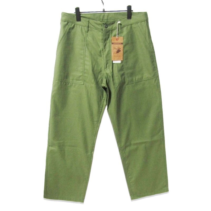 ANDFAMILYS アンドファミリー ベイカーパンツ PT-2311756 OG107 SATEEN TROUSERS サテン グリーン L 27110217