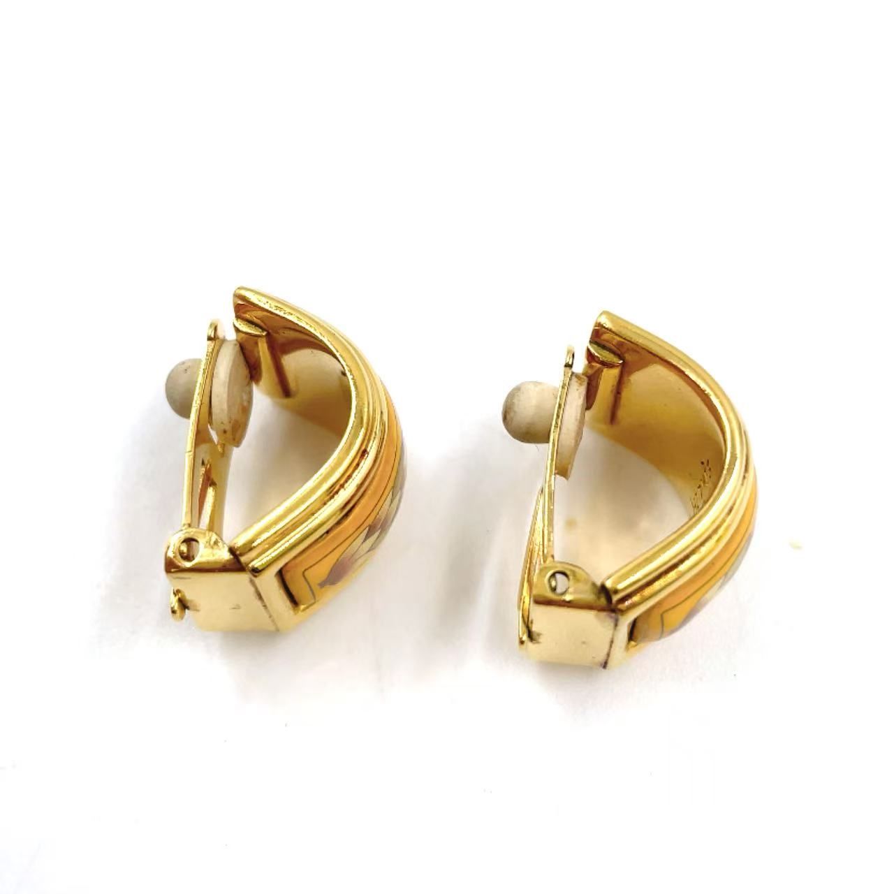 ゴールド×ライトオレンジ×ライトグリーン イヤリング