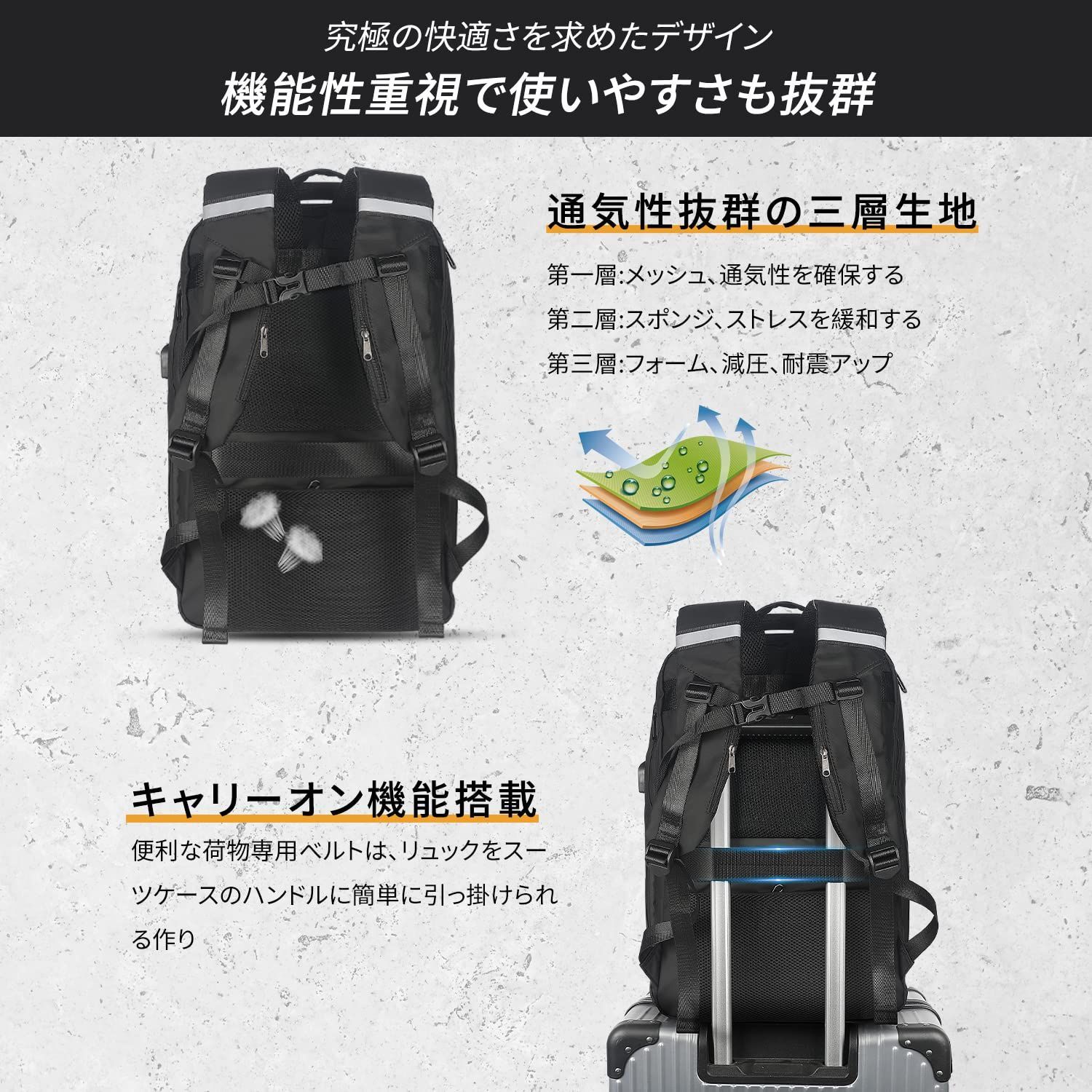 大容量 メンズ A4 男女兼用 bag ビジネスリュック