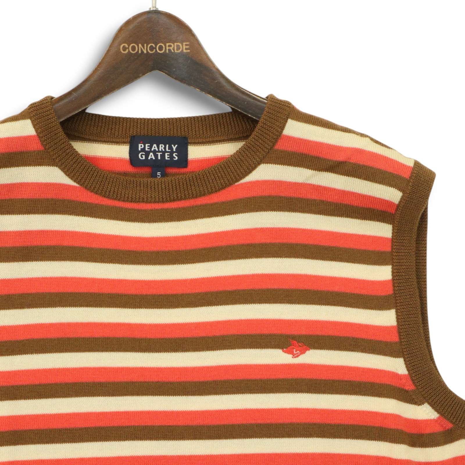 パーリーゲイツ ウール100% ニット ベスト オレンジ サイズ2