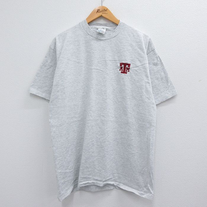 L/古着 ベルトン 半袖 ビンテージ Tシャツ メンズ 90s ATM コットン クルーネック 薄グレー 霜降り 23jul04 中古