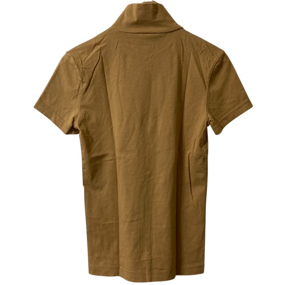 美品 VETEMENTS ヴェトモン ロゴ刺繍 ハイネック ショートスリーブ Tシャツ カットソー XS キャメル レディース 古着 中古 美品 VETEMENTS ヴェトモン ロゴ刺繍 ハイネック ショート
