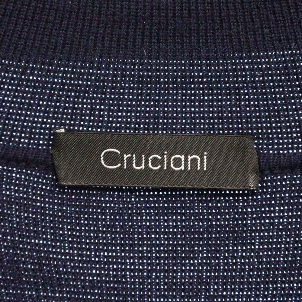 ☆美品 クルチアーニ ウールニット ダブルジャケット 濃紺 イタリア製 紺ブレ Cruciani (クルチアーニ) イタリア製 ウールニット ダブル