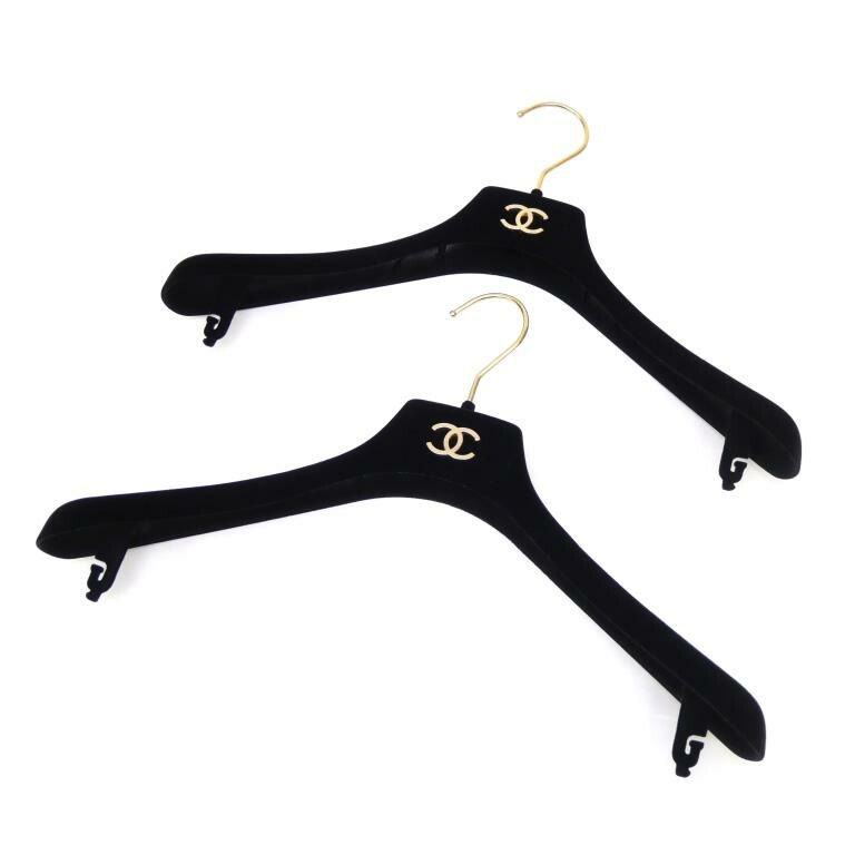 シャネル 販売 CHANEL ハンガー 2本セット ココマーク 黒 シャネル