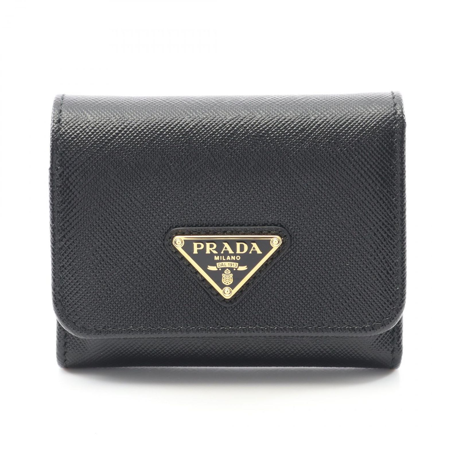 PRADA サフィアーノ ネロ 三つ折り財布 プラダ PRADA 三つ折り財布 サフィアーノトライアングル ネロ