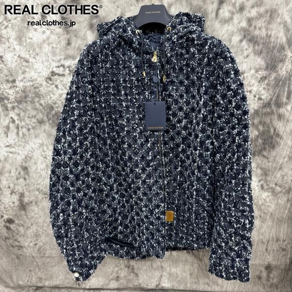 【オシャレ男子】 LV フロックド モノグラム デニムフーディ エンボスモノグラムジップアップジャケット ｜ルイ・ヴィトン