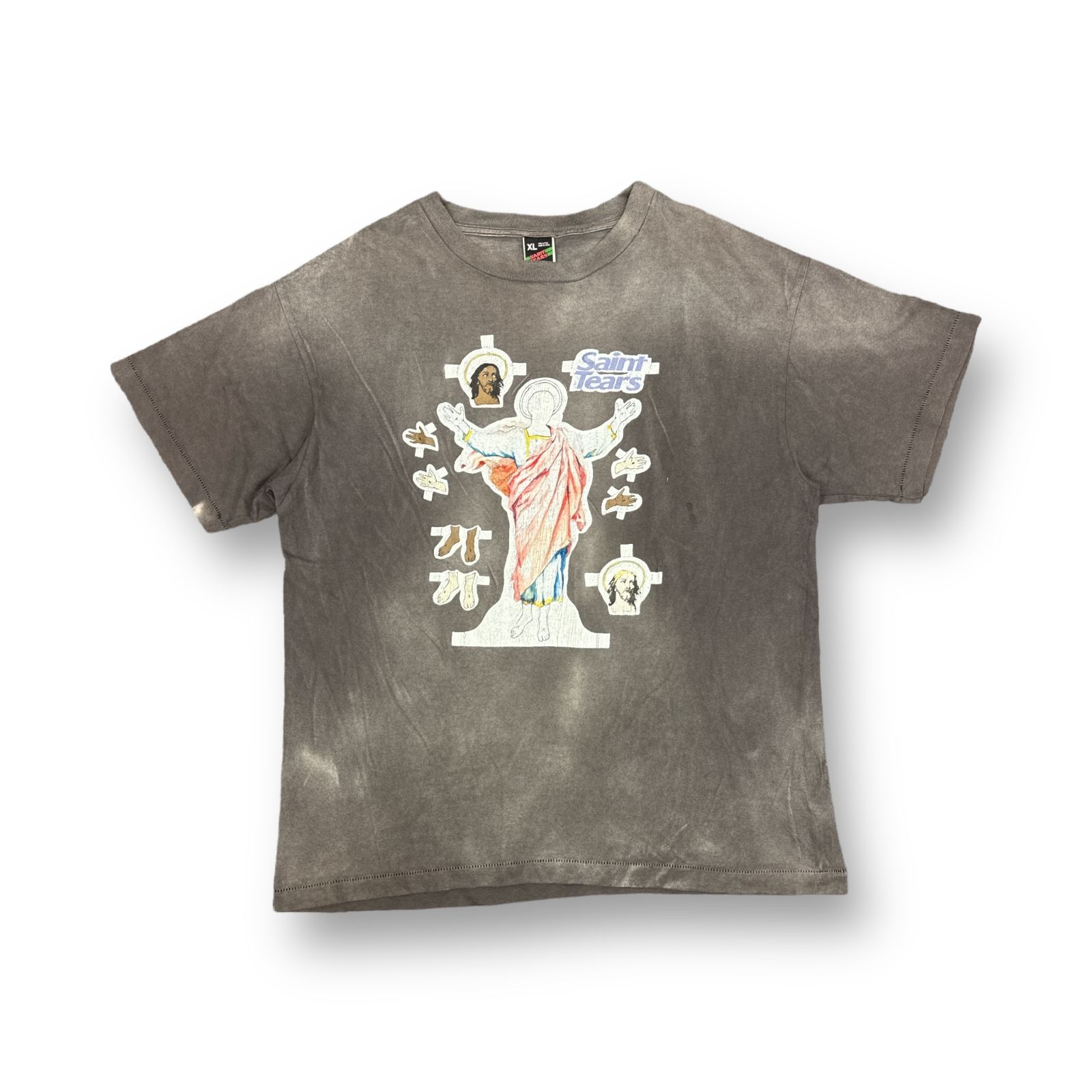 SAINT MICHAEL × DENIM TEARS 21AW YES S/S TEE イエス Tシャツ カットソー セントマイケル デニムティアーズ コラボ SM-A21-0000-046 チャコール XL 72859A4