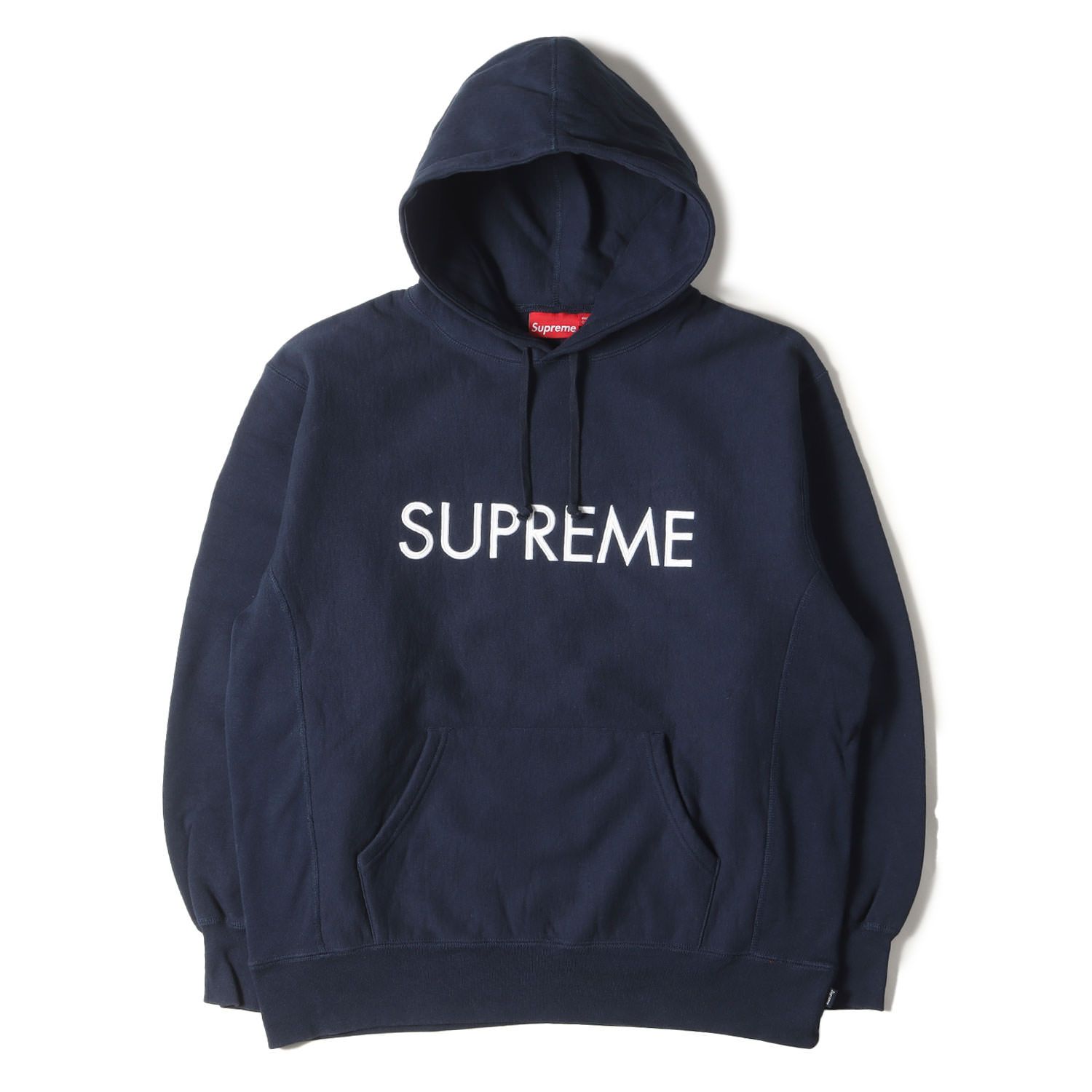 Supreme シュプリーム パーカー サイズ:L 22AW ブランドロゴ スウェットパーカー Capital Hooded Sweatshirt  ネイビー 紺 トップス フーディー【メンズ】