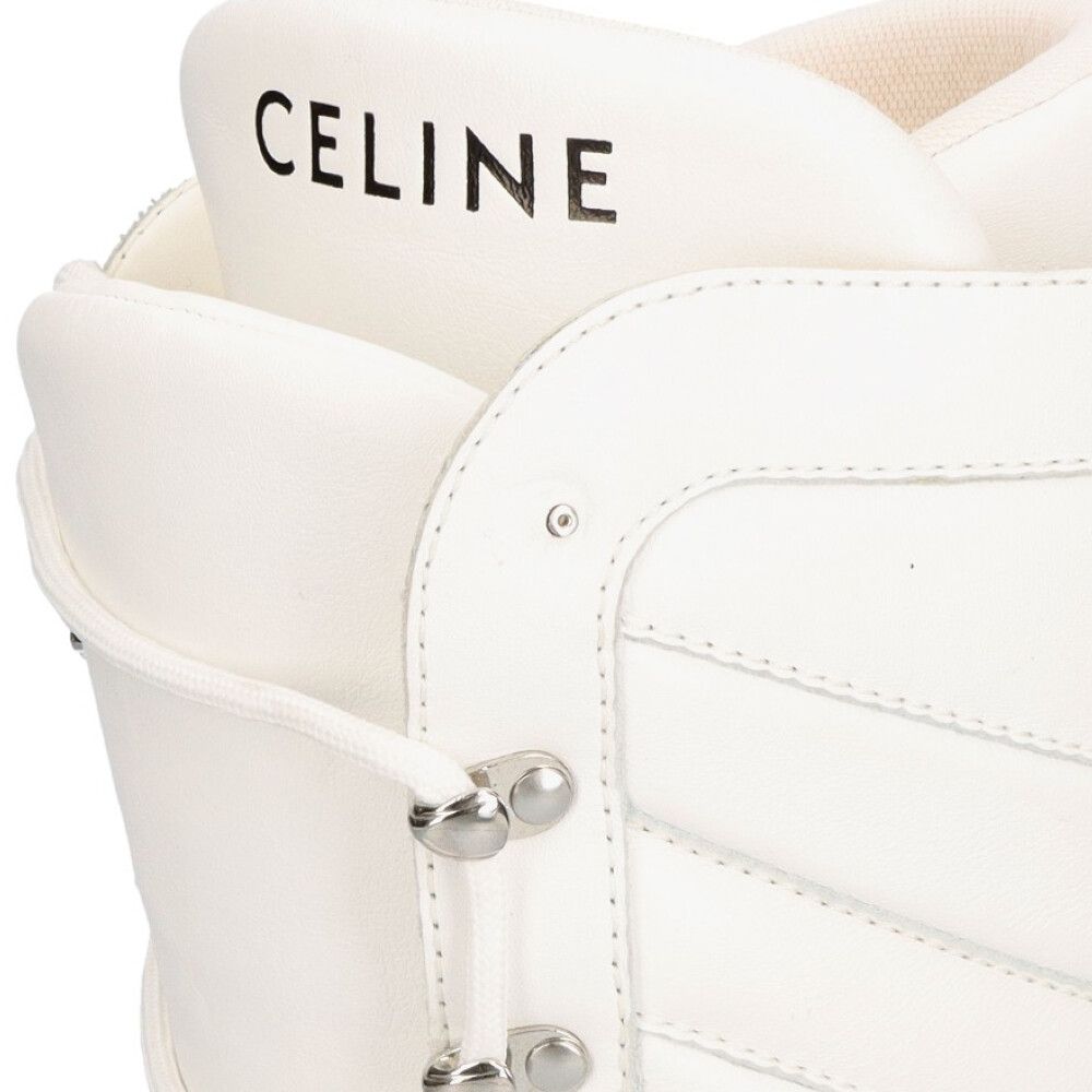CELINE セリーヌ WINTER SNOW BOOTS RM0251 チャンキースノーブーツ ホワイト 編み上げレースアップハイカットブーツ29センチワイズ  - ブーツ