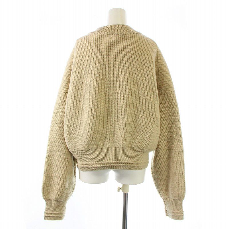 グッドグリーフ GOOD GRIEF! L'Appartement Knit Full Zipped Blouson ニットブルゾン ジャケット  ジップアップ ウール F ベージュ /KU