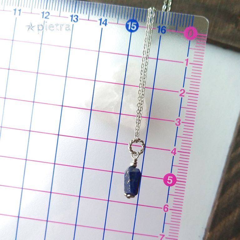 SOLD［n8］ラピスラズリ♡天然石のネックレス/ステンレス/深い青  