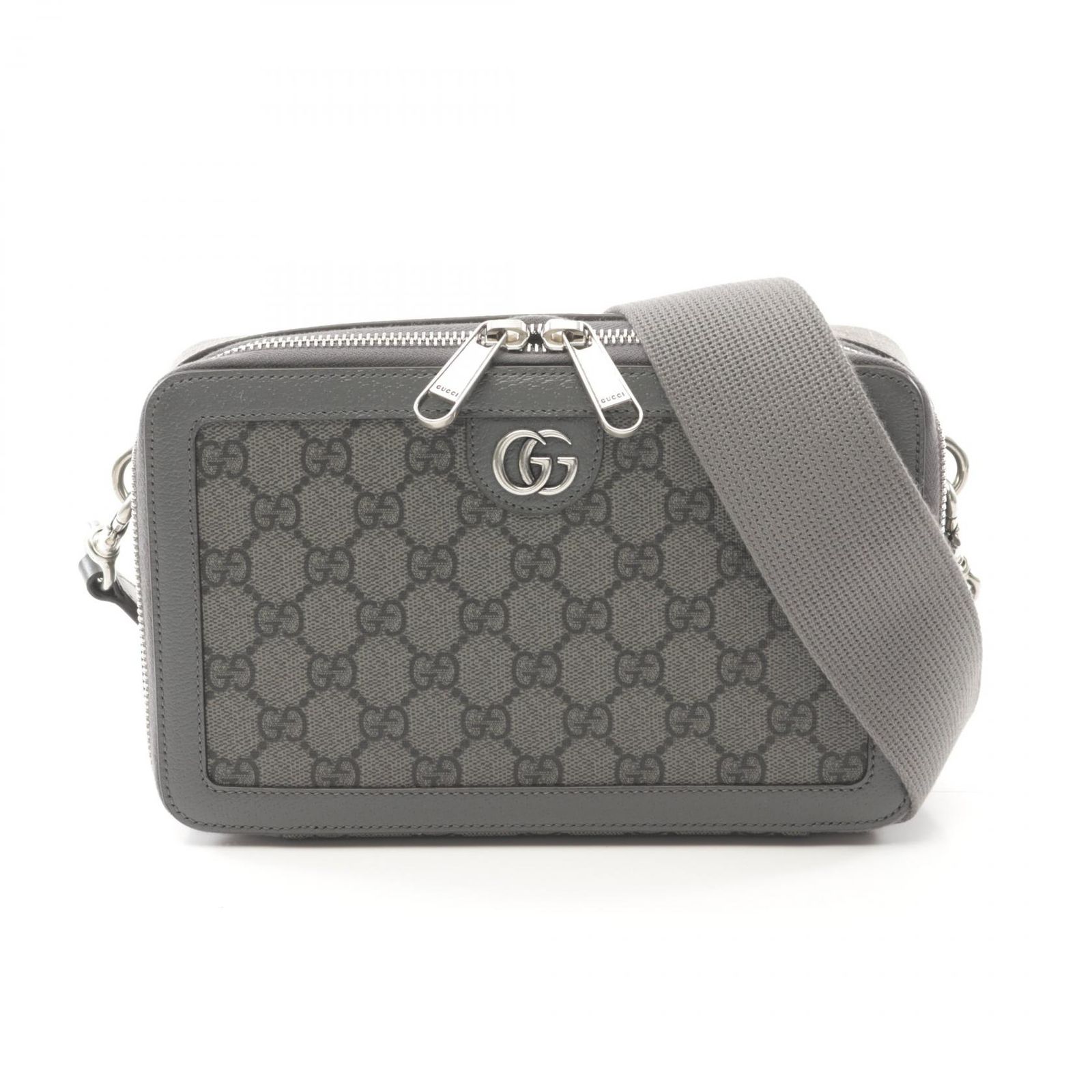 グッチ GUCCI ショルダーバッグ オフィディア GGスプリーム 7711742ZGMN1244 グレー|ブラック PVCコーティングキャンバス レザー オフディア ミニバッグ メンズ