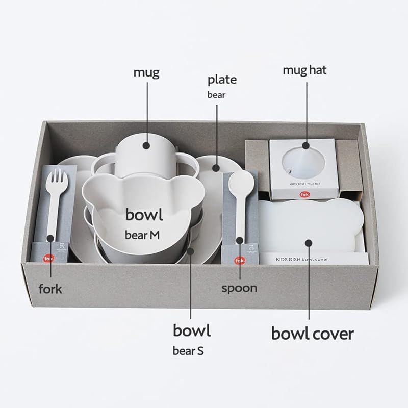  tak BIO KIDS DISH gift box bear big タック ビオ キッズディッシュ ギフトボックス ベア ビッグ ホワイト 食器セット 子ども用食器