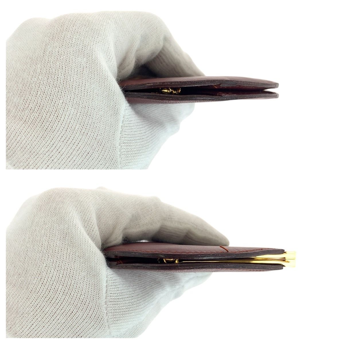 美品‼︎◆Cartier◆マスト コインケース ポーチ ゴールド金具 カルティエ 美品】Cartier レザー マルチケース マストライン ゴールド金具