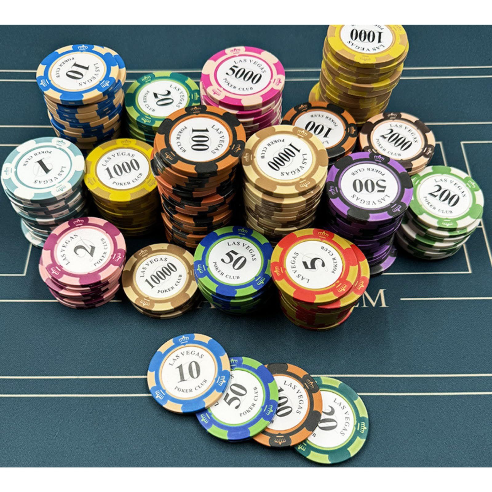 クレイポーカーチップ 20枚セット LAS VEGAS カジノチップ ポーカー