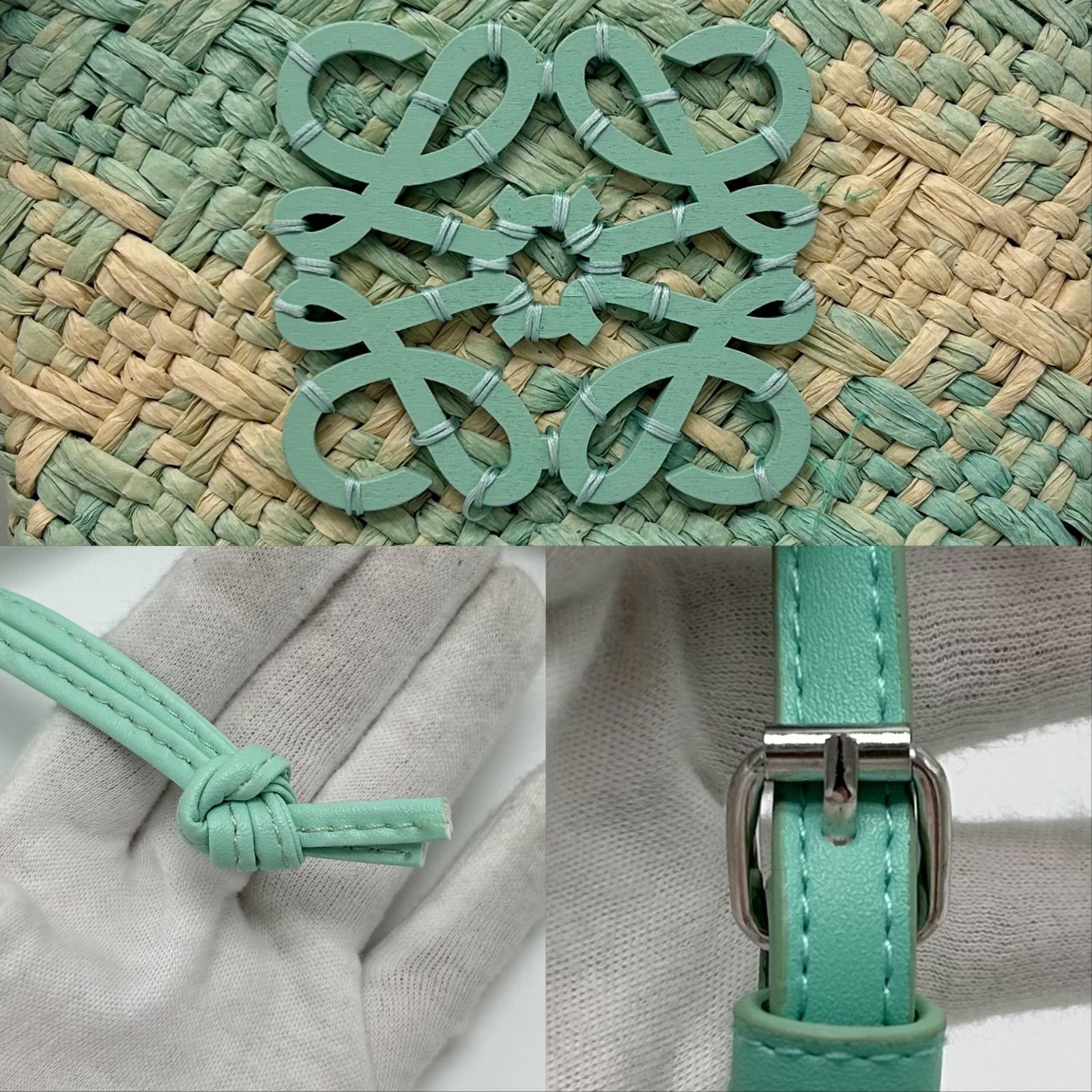 ◎ 未使用級 LOEWE ロエベ ラフィア ノベルティ カゴバッグ かご