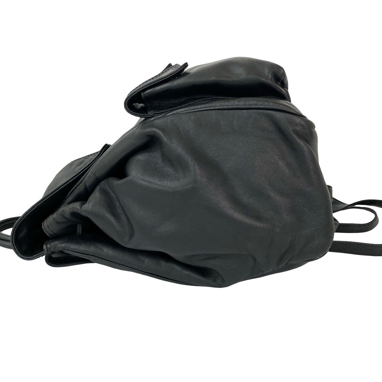 LOEWE ロエベ ミニリュック 巾着型 レザー 黒 アナグラム ロゴ金具 LOEWE ロエベ ミニリュック 巾着型 レザー 黒 アナグラム ロゴ金具