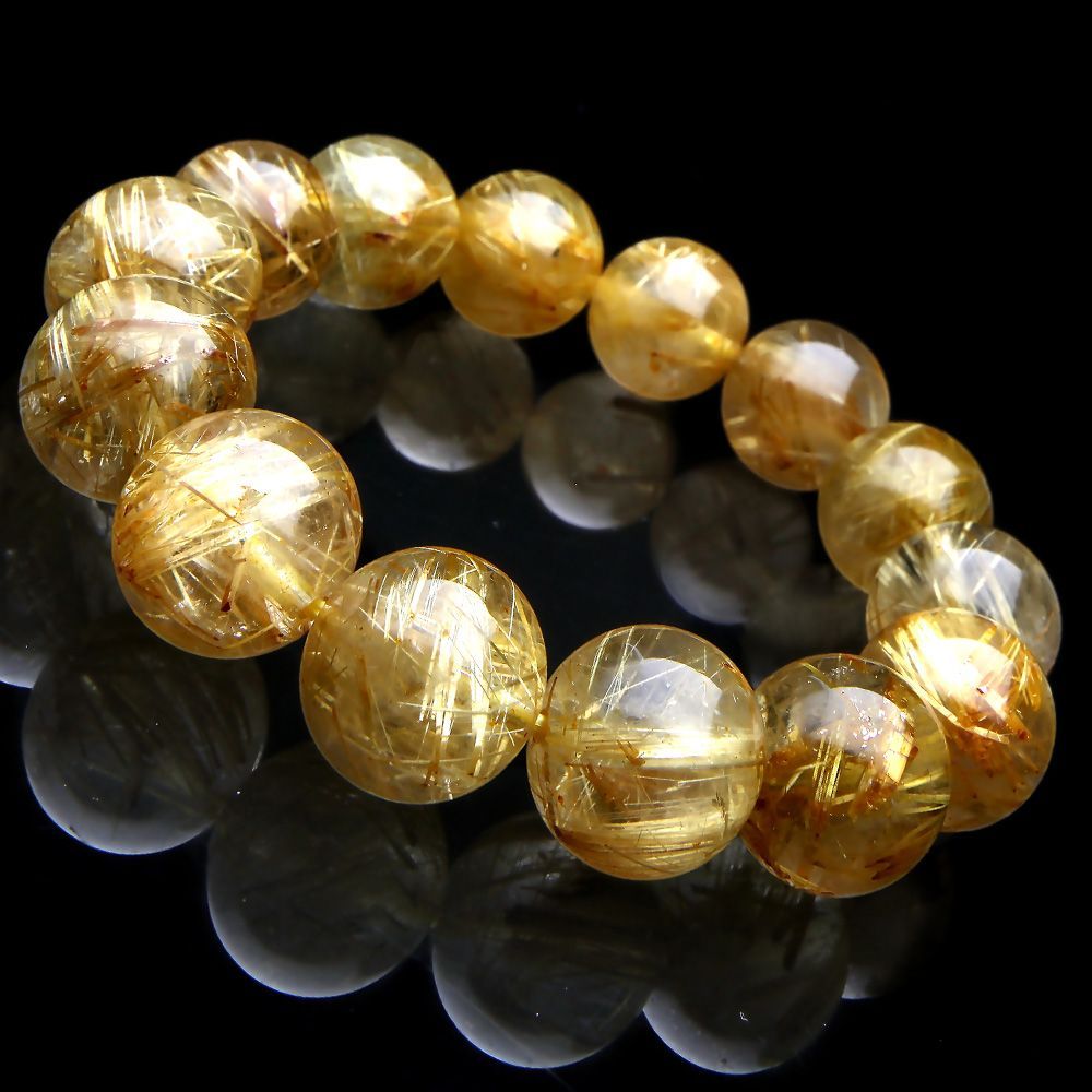 ゴールドルチルクォーツ ルチルクォーツ ブレスレット 15mm