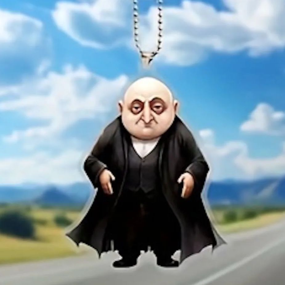ハゲおじさんのフィギュア キーホルダー マスコット キーホルダー ホラー 男性 ハゲ おじさん 2D アクリル 8cm 神父のよう