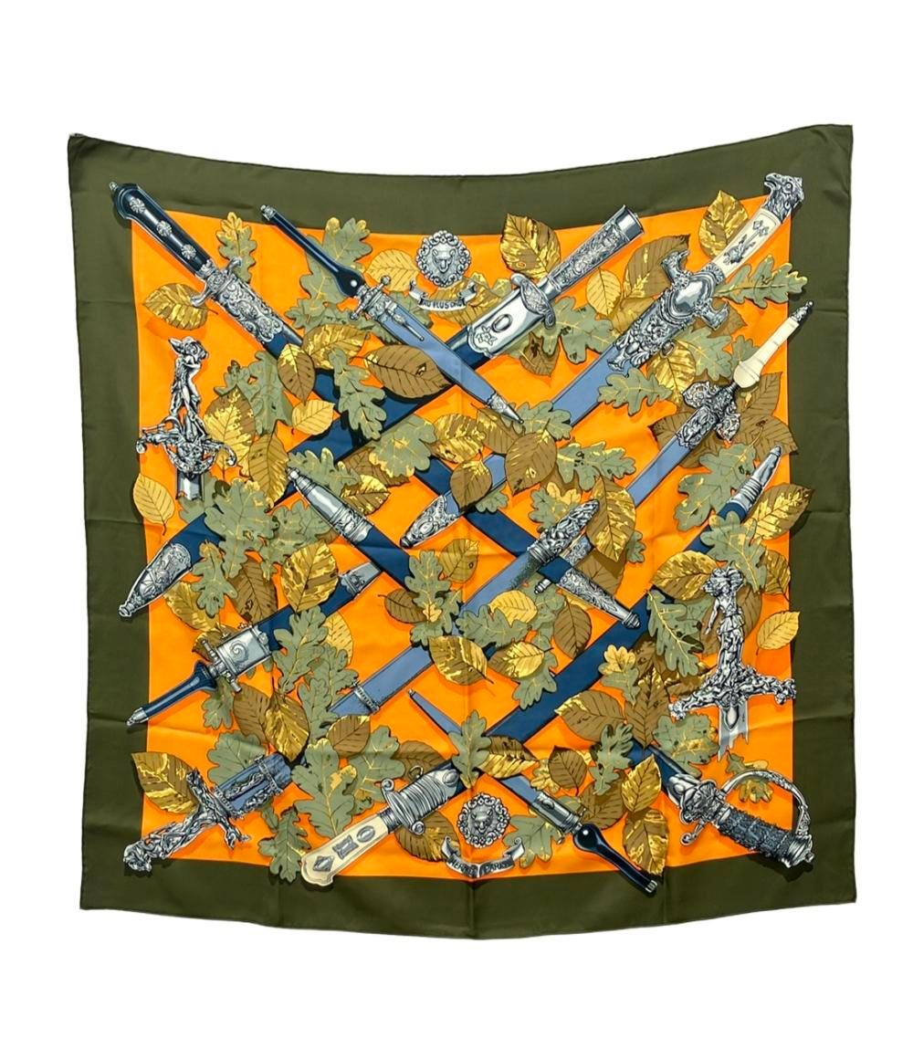 エルメス HERMES スカーフ カレ90 シルク AU PLUS DRU エルメス スカーフ シルク100% カレ90 AU PLUS DRU レディース